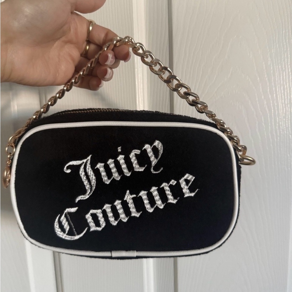 Juicy Couture Black Clutch with Gold Chain